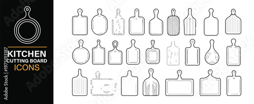 Kitchenware tools and food cooking icons collection