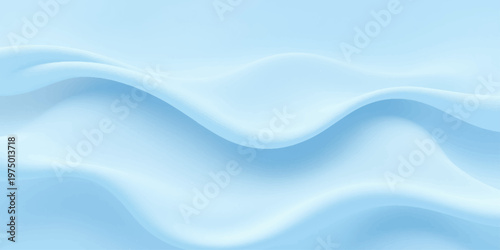 Abstract blue waves of soft flowing silk create a smooth liquid texture with light wavy curves in this elegant satin motion backdrop design