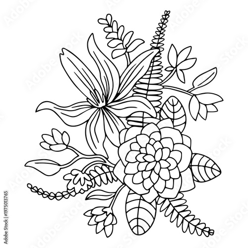 Beautiful design of splendid flowers