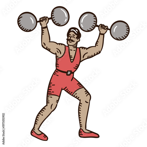 Circus weightlifter character