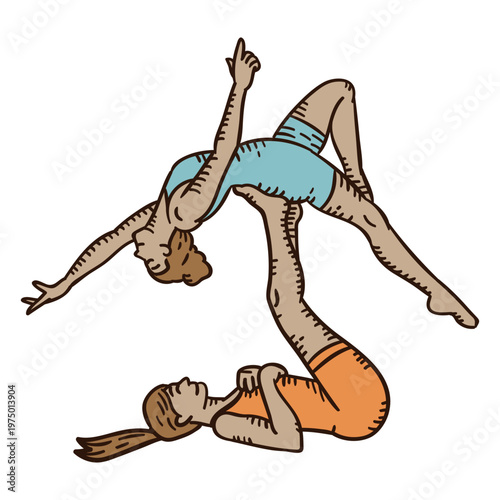 Circus gymnastic people characters