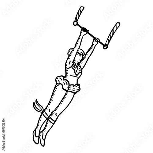 Circus gymnastics character stroke