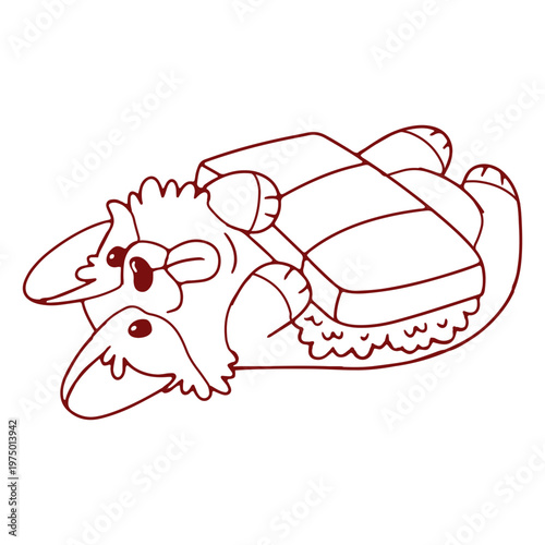 Corgi sushi character stroke