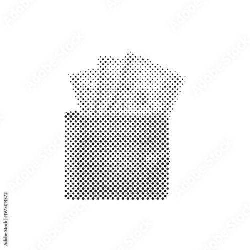 Business Wallet and Protruding Cash Graphic with Halftone Dotted Pattern