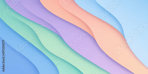 Abstract colorful blue wavy background with smooth silk texture