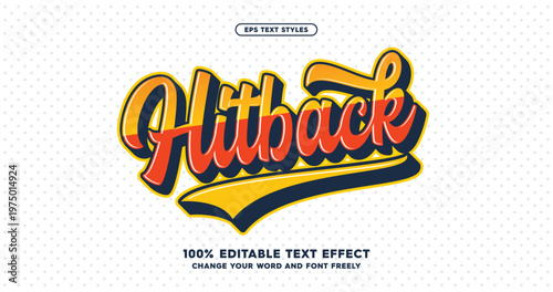 Typography text effect. Sport custom typeface. Colorful stylish display design.