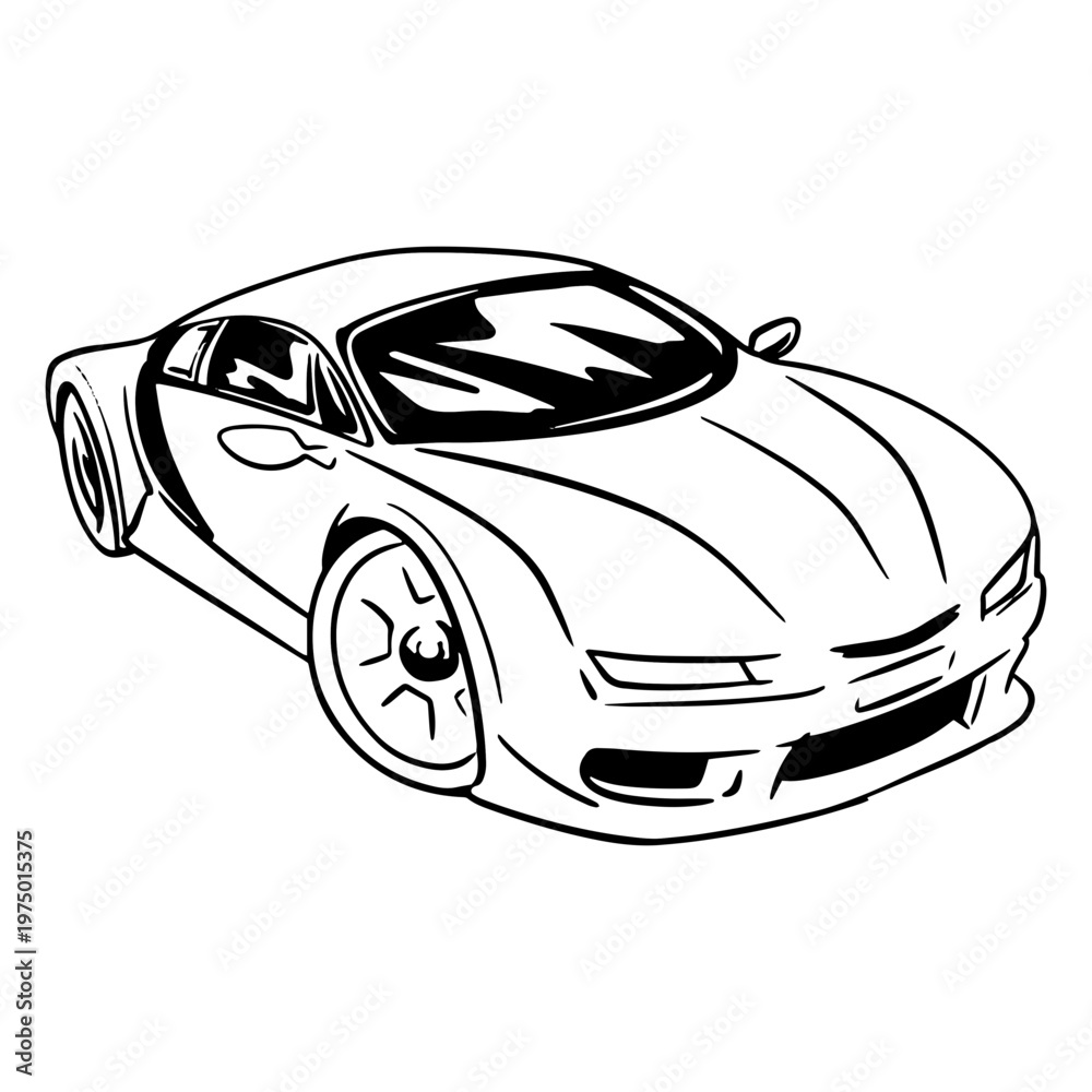 Fototapeta premium Expensive auto hand drawing