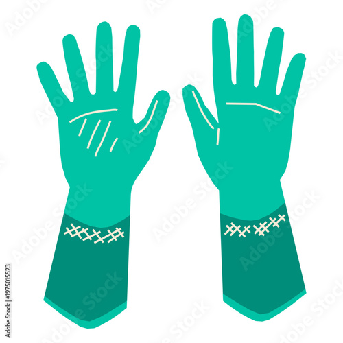 Green cleaning gloves