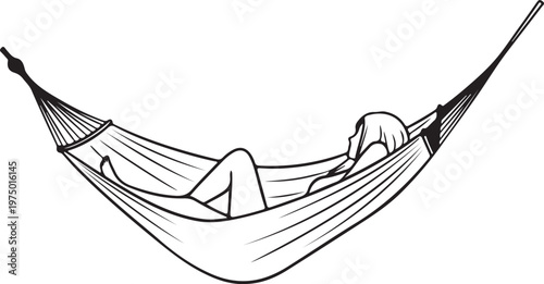 Person relaxing in a hammock