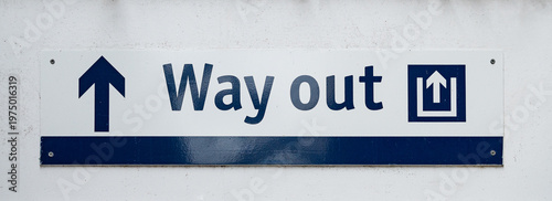 Way Out Sign at at Thurso Railway Station, Scottish Highlands,  Caithness,  Scotland, UK