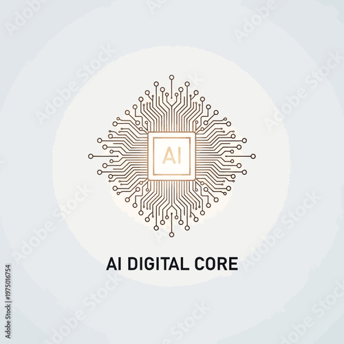 Digital AI core circuit board design.