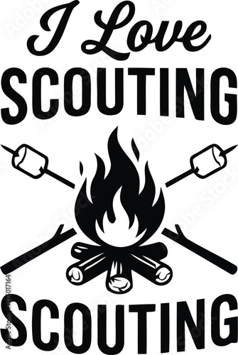 Vintage Scout Badge Sticker 'I Love Scouting' Design