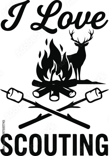 I Love Scouting Embroidery Design for Clubs & Events