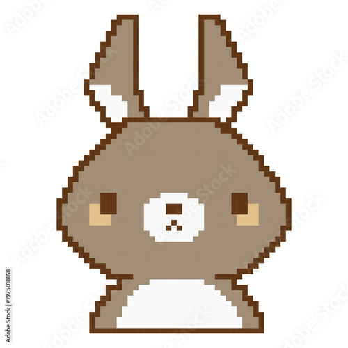 Cute rabbit in pixel art style