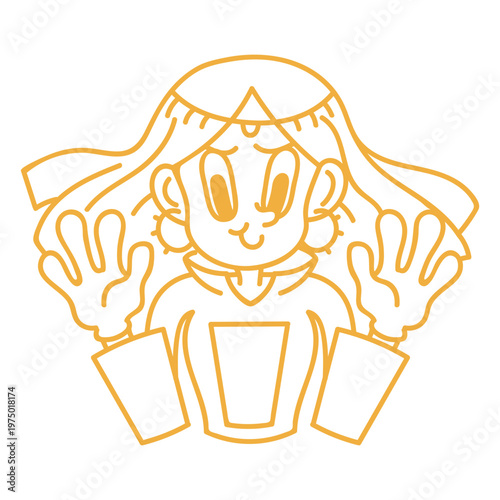 Princess retro cartoon