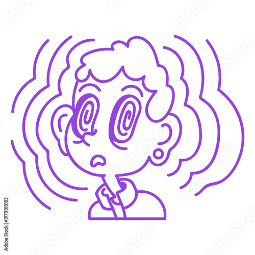 Hypnotized man reto cartoon