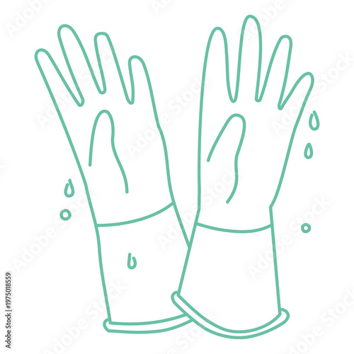 Facility cleaning gloves icon