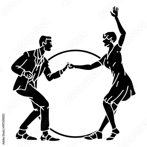 Dance couple dancing joyfully