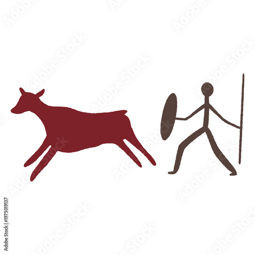 Cave painting depicting aboriginal activities