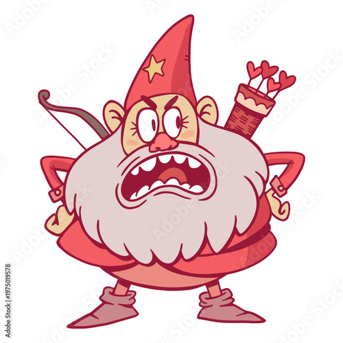 Angry gnome with arrows and bow