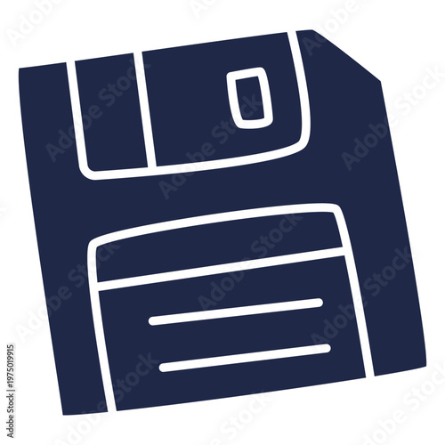 Black and white diskette silhouette