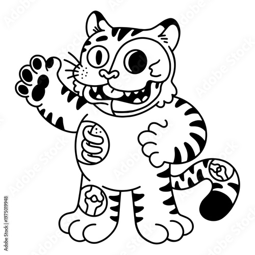 Anatomical cutout of a tiger