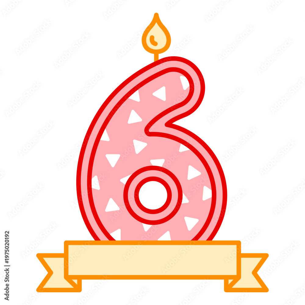 Fototapeta premium Birthday decoration featuring the number 6