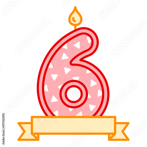 Birthday decoration featuring the number 6