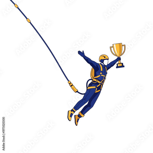 Extreme Sports Champion With Trophy Illustration Victory In The Air