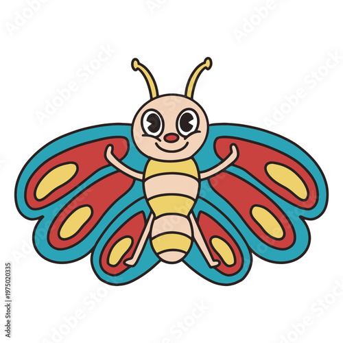 Colorful butterfly cartoon