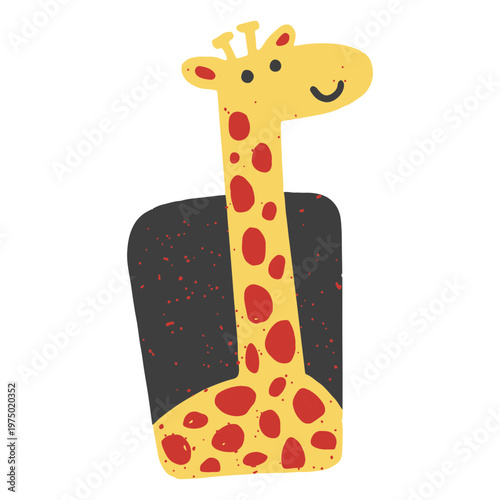 Canvas Print Cute giraffe in a nocturne frame
