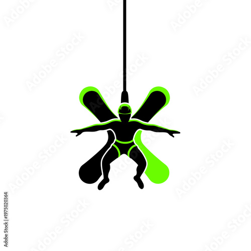 Extreme Sports Icon Silhouette Represents Thrill And Adventure