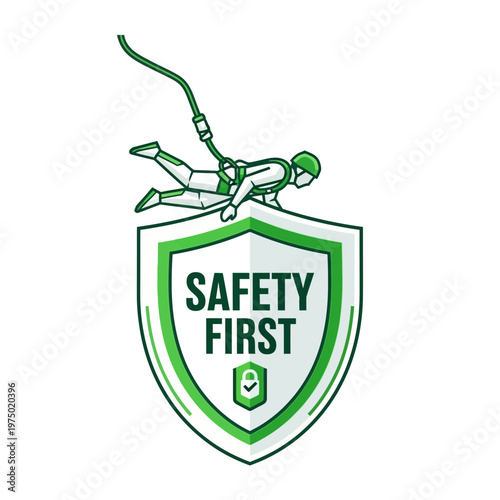 Extreme Sports Safety First Emblem For Adventure Enthusiasts