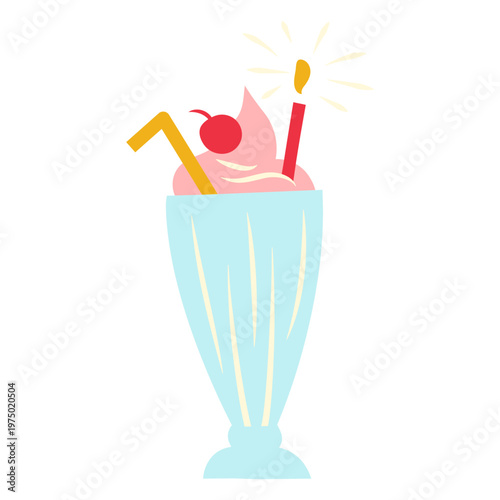 Ice cream sundae with a cherry on top