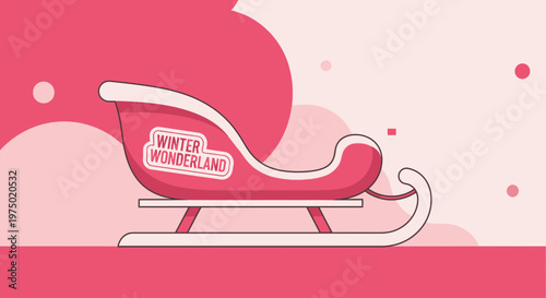 Festive Sleigh Illustration With Winter Wonderland Text