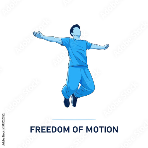 Exuberant Person Embracing Joyful Freedom Mid Air With Open Arms