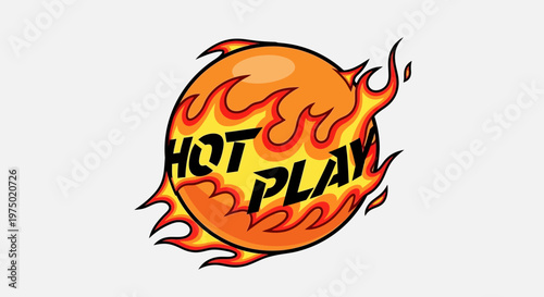 Fiery Ball Emblem Captures Intense Action Dynamic Energy