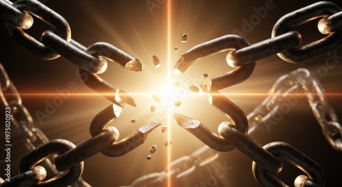 Breaking free a dramatic illustration of liberation and overcoming constraints