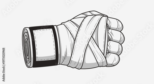 Fist Wrapped In Boxing Hand Wraps Ready For Combat Power