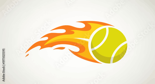 Fiery Tennis Ball Zooming With Speed and Intense Energy
