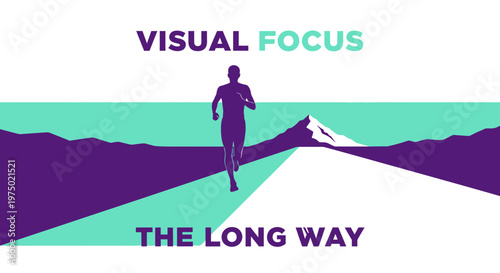 Focused Runner Ascending Mountain Path Inspiring Determination And Goal Achievement