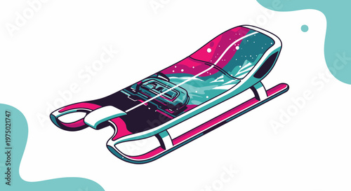 Futuristic Sled Design With Cosmic Scene And Sports Theme