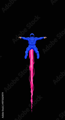 Futuristic Astronaut Soaring Through The Cosmos On A Neon Energy Trail