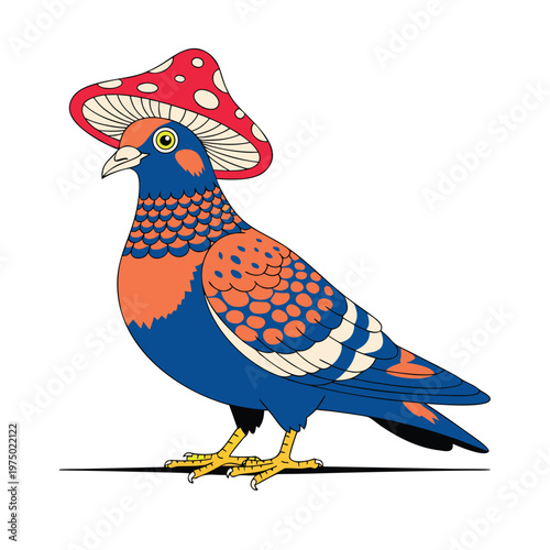 bird on a branch with flowers