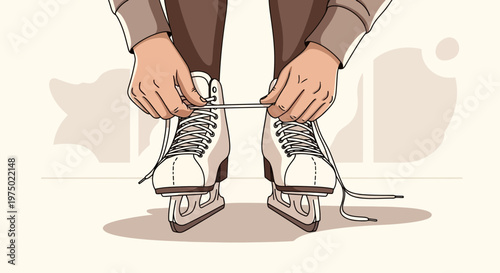 Getting Ready To Glide Ice Skating Preparation Hobby And Leisure Activity