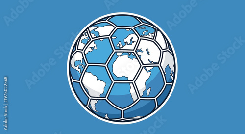 Global Soccer Ball Design Representing International Football And Travel