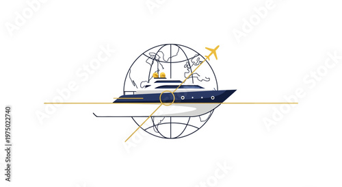Global Yachting And Aviation Luxury Travel Exploration Concept