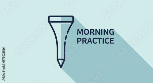 Golf Ball Tee Morning Practice Sport Graphic Minimalist Style