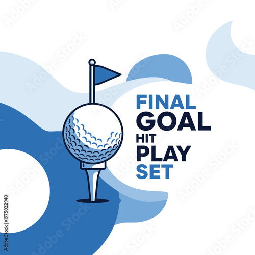 Golf Ball With Flag Representing A Hole In One And Success