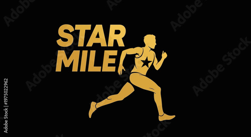 Golden Star Athlete Sprinting Towards Success Dynamic Motion Graphic